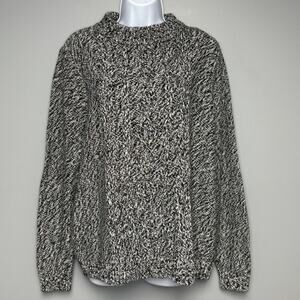 Lands End 100% Cotton Heavyweight Grandmacore Fishermans Sweater Womens Sz‎ XL